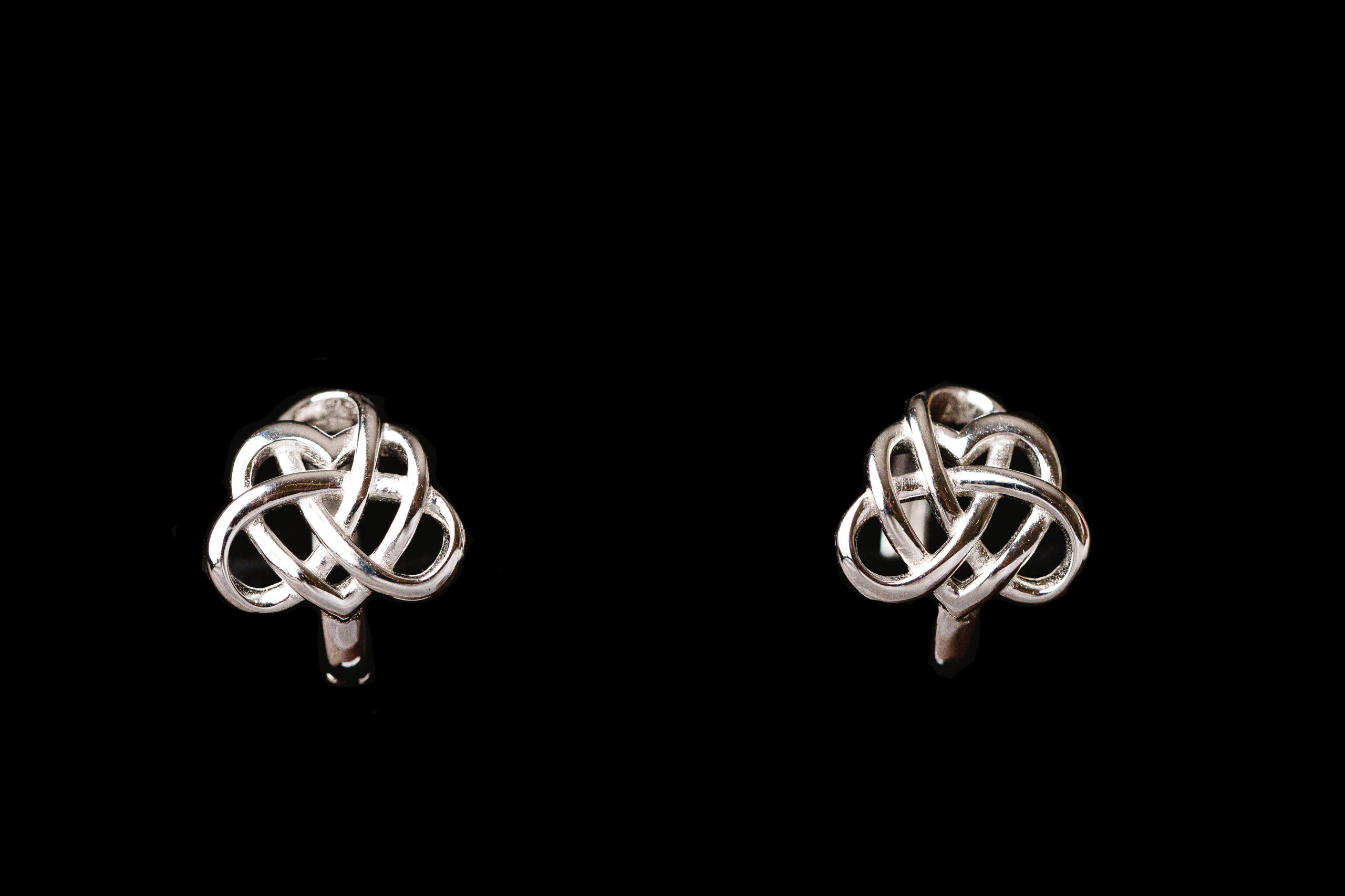 925 Sterling Silver Celtic Knot Hoop Huggie Earrings for men 